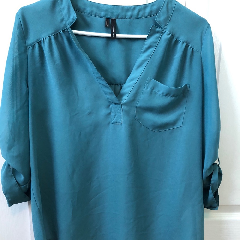 Maurice’s sheer blue blouse